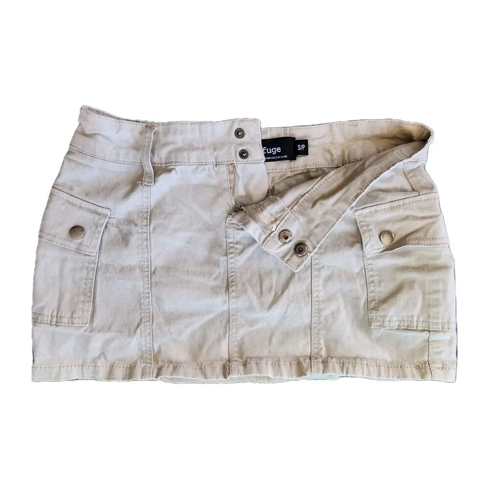 refuge | Skirts | Refuge Cargo Micro Mini Skirt Women S Vtg Beige Y2k ...